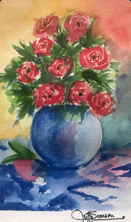 Water Painted Roses - Hands on Art - Paintings & Prints, Flowers ...