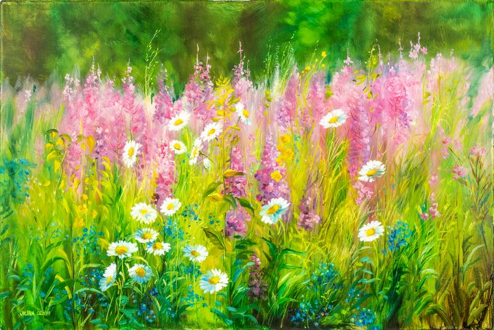 Meadow with flowers - Karolina Cechova Prints