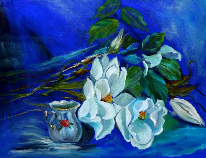 Gardenia on Blue Velvet - Jennylee