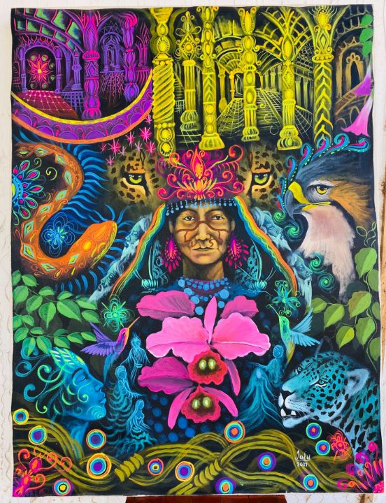 Original ayahuasca painting - BohoPeru shamanic arts - Paintings ...