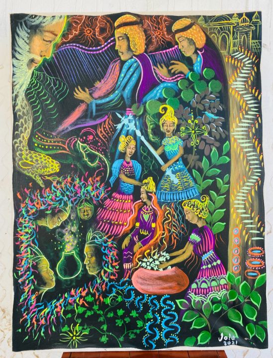 Original Ayahuasca Painting - Bohoperu Shamanic Arts - Paintings 