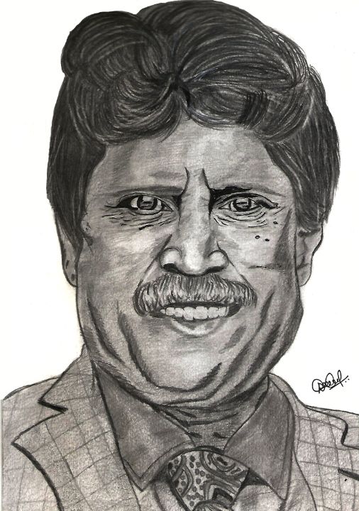 Kapil Dev - Deveesh Shetty - Drawings & Illustration, People & Figures,  Sports Figures, Cricket - ArtPal