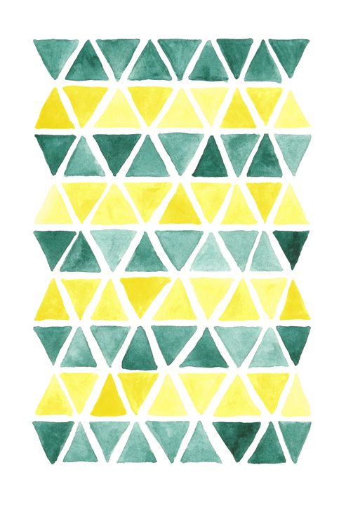 Green and Yellow Triangle Mosaic - Jesika Way