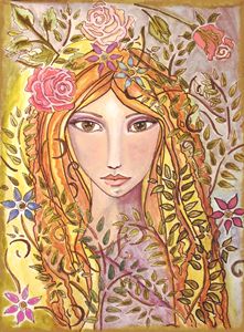 Art Nouveau Woman with flowers