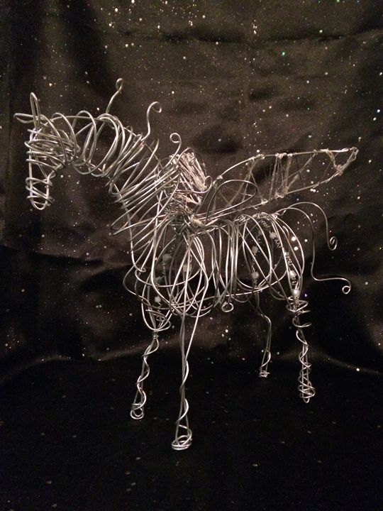 Take flight pegasus - Wire Ponies & Paintings on Glass