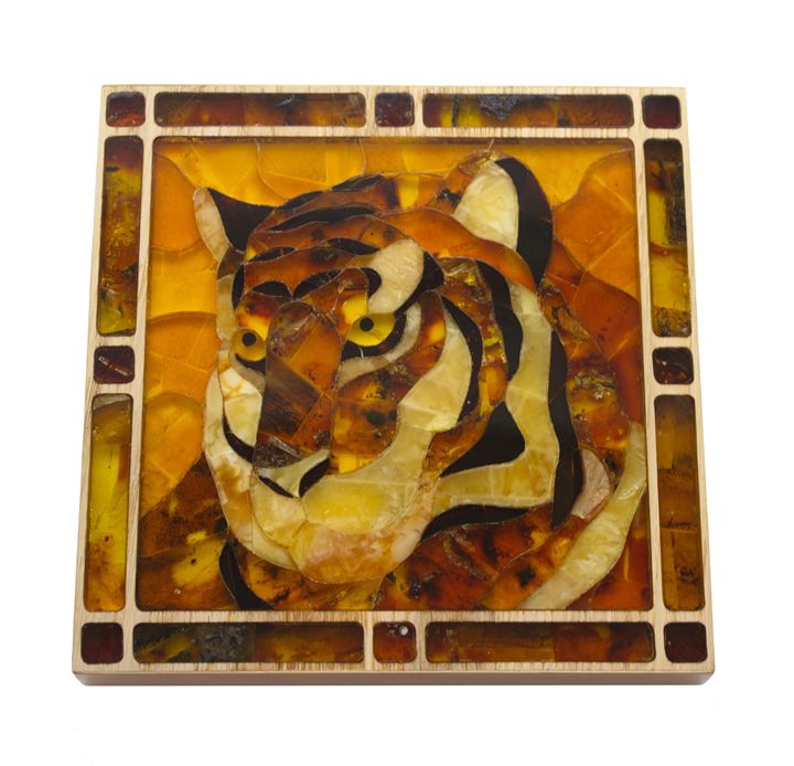 Natural amber mosaic, hand made FJ Amber Crafts & Other Art