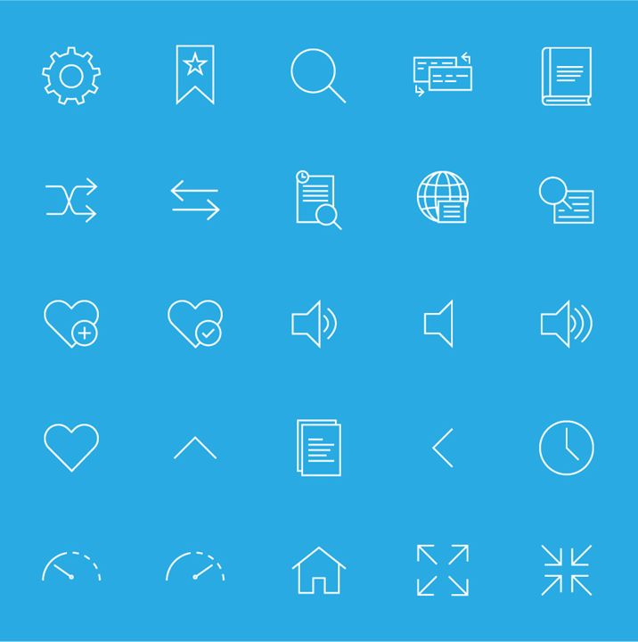 Linear Icons for a Dictionary app - Waqas Arts