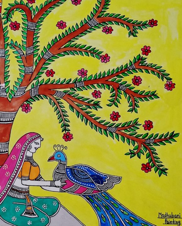 Madhubani painting... village lady - KanchanHarsh