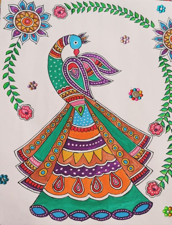 Madhubani painting ....peacock - KanchanHarsh