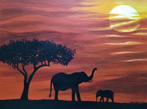 Elephant Sunset
