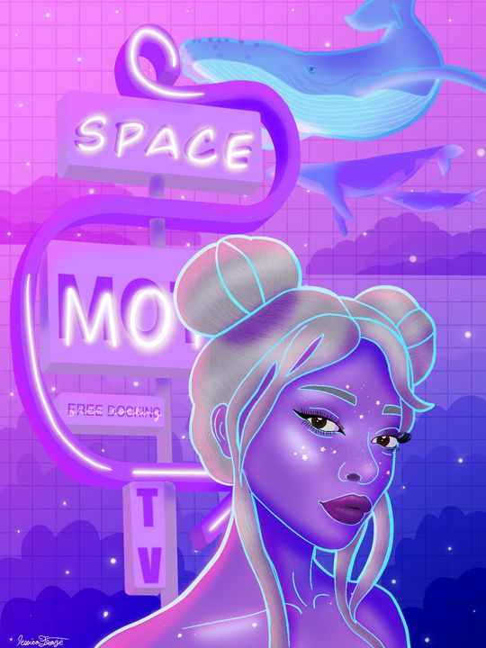 Space Motel - Jessi Lou Designs - Paintings & Prints, Fantasy & Mythology,  Space Fiction, Other Space Fiction - ArtPal