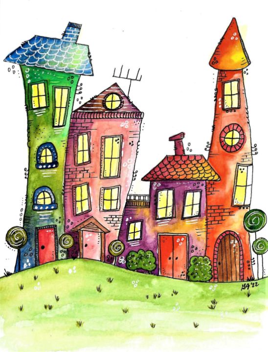 プリンセスハウス　絵画 Fairy Houses Sunflower Cottage by artist Sally J Smith, 300P