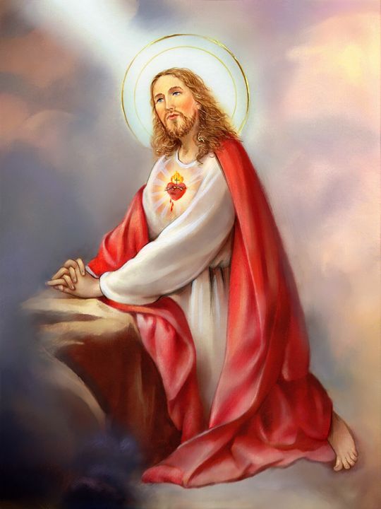 jesus with red robe ArtHouseDesign - Drawings & Illustration, Religion, Philosophy, Astrology, Christianity, - ArtPal