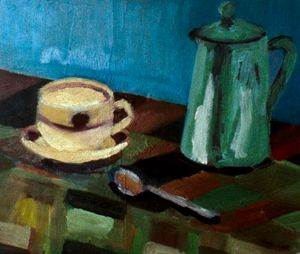 Still life with green jug