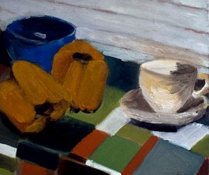 Still life with yellow peppers 1987