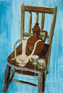 Still life on chair in sky