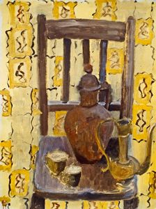 Chair Still Life with Yellow Curtain