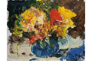 Bouquet, canvas, oil, 20*30 cm