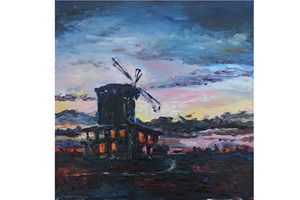 Sunset, canvas, oil, 40*40 cm