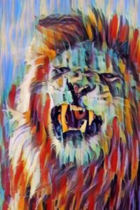 Lion Roar Abstract Art Painting