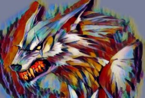 Werewolf Painting Abstract Style Art