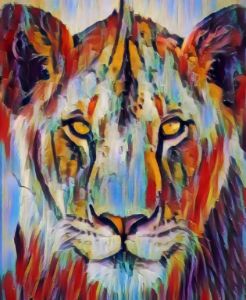 Tiger Face Portrait Painting