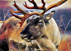 Staghorn Deer Artwork Painting
