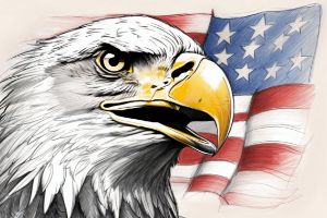 Bald Eagle Head and American Flag
