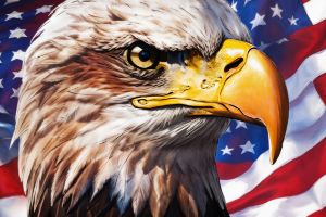 Bald Eagle and American Flag Bold