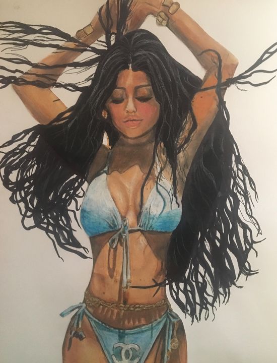 Kylie Jenner In Chanel Bikini - Gisselle's Gallery 👩🏻‍🎨 - Drawings &  Illustration, People & Figures, Celebrity, Other Celebrity - ArtPal