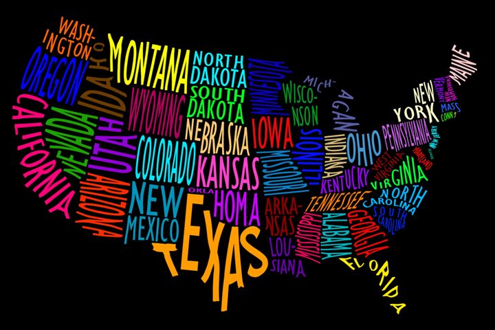US Map - Color - Megan's Art