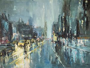 Impressionist New York in the rain - MohTaShim - Paintings & Prints ...