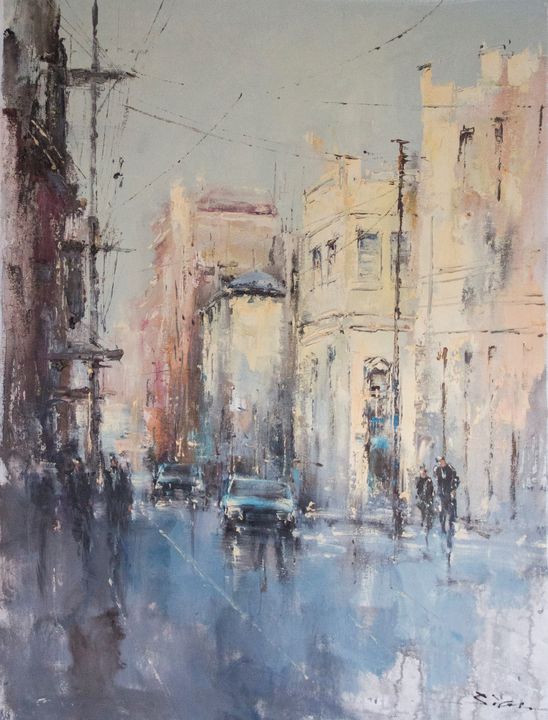 cityscape impressionist painting