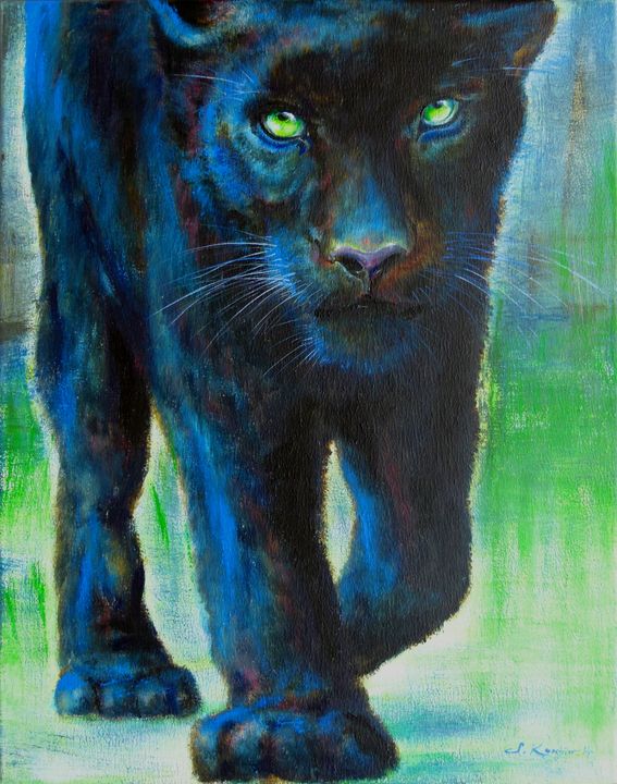 Panther Power Animal Spirit Guide - Sabine Koschier - Paintings & Prints,  Animals, Birds, & Fish, Wild Cats, Leopard & Jaguar - ArtPal
