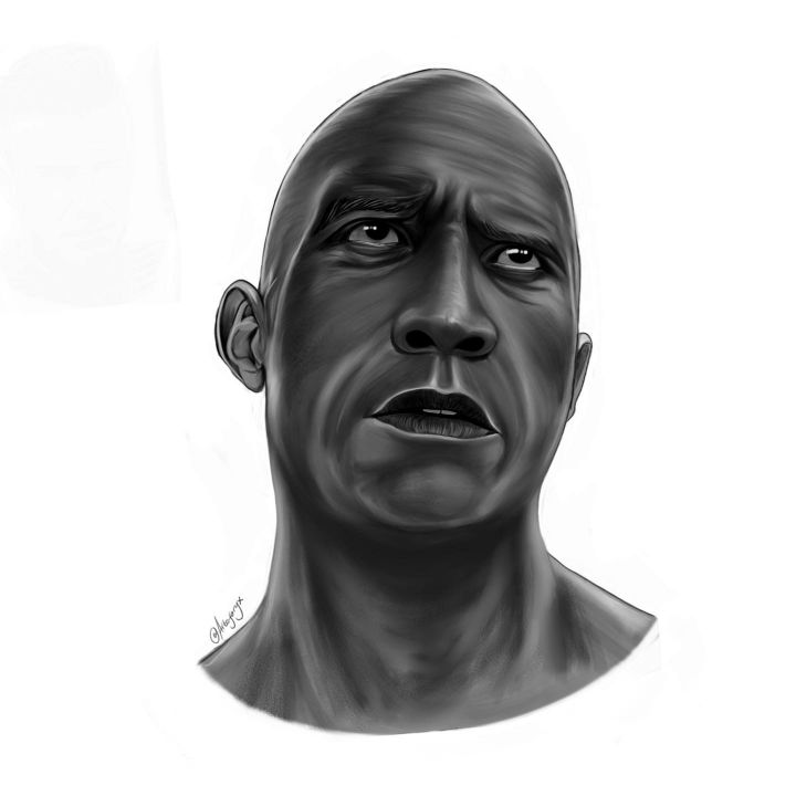 My New Digital Drawing Of Dwayne Johnson (The Rock)