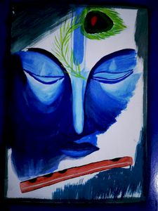 Water colour painting of Krishna