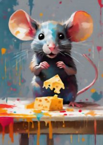 Caught.. Mouse and cheese - GabriellasArt by Gabriella Weninger-David