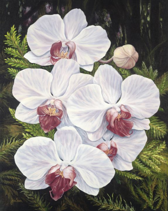 White Orchids - JanSum Fine Art