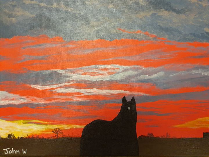 Horse in sunset - John W Art - Paintings & Prints, Animals, Birds, & Fish,  Horses - ArtPal