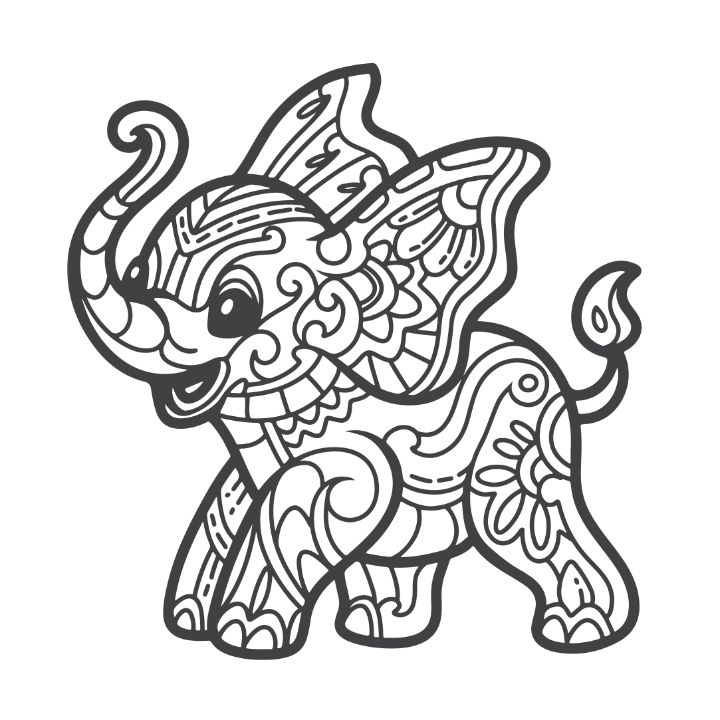 Black and white Elephant mandala art - REYYARTS - Drawings ...