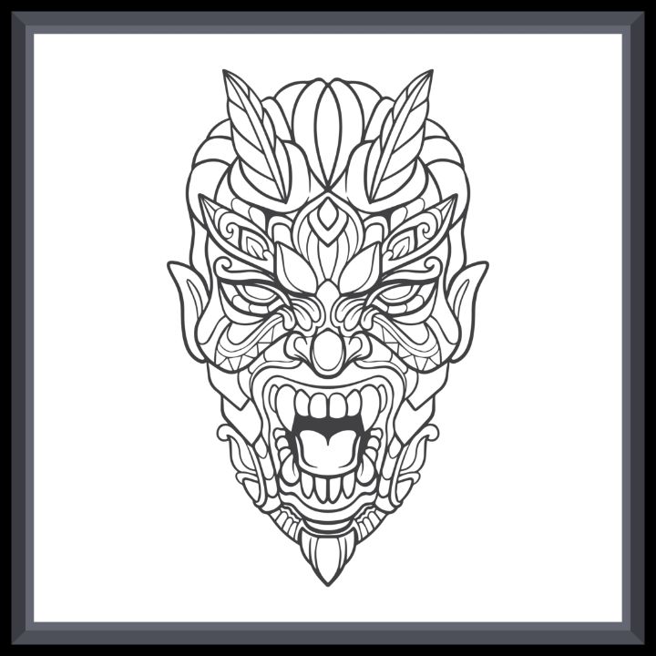Red devil head mandala arts. REYYARTS Drawings & Illustration