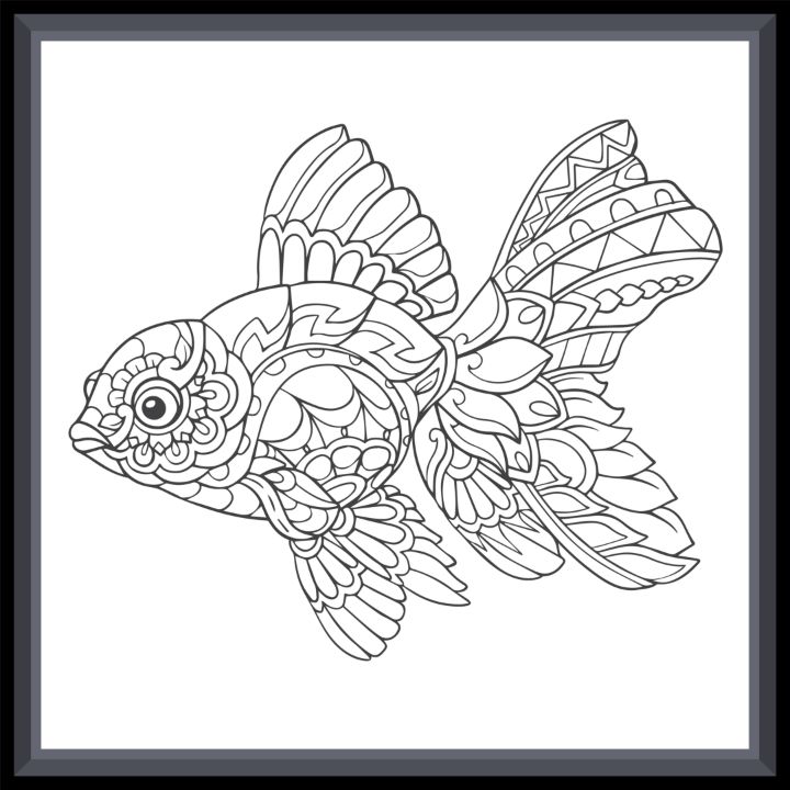 Goldfish mandala arts. - REYYARTS - Drawings & Illustration, Animals,  Birds, & Fish, Aquatic Life, Fish, Freshwater Fish - ArtPal