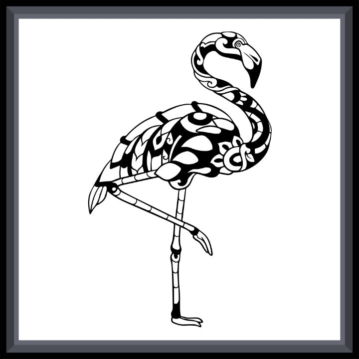Flamingo bird black white sketch Royalty Free Vector Image