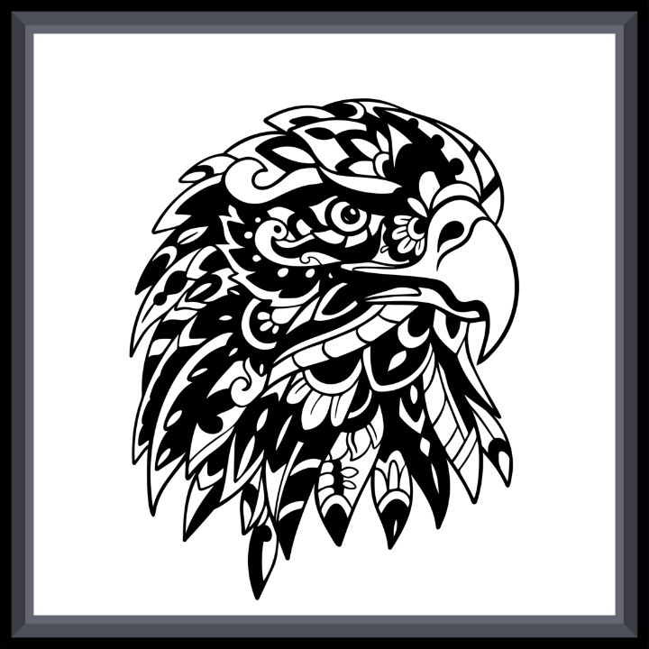Premium Vector | Bald eagle tattoo. zentangle colouring illustration. line  art design for adult coloring book page.