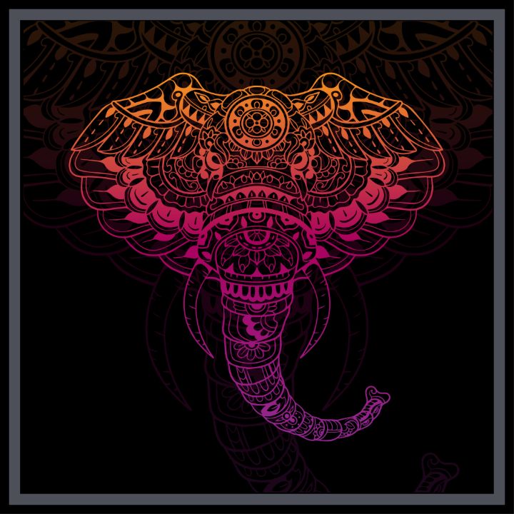 Gradient elephant head mandala - REYYARTS - Drawings & Illustration ...