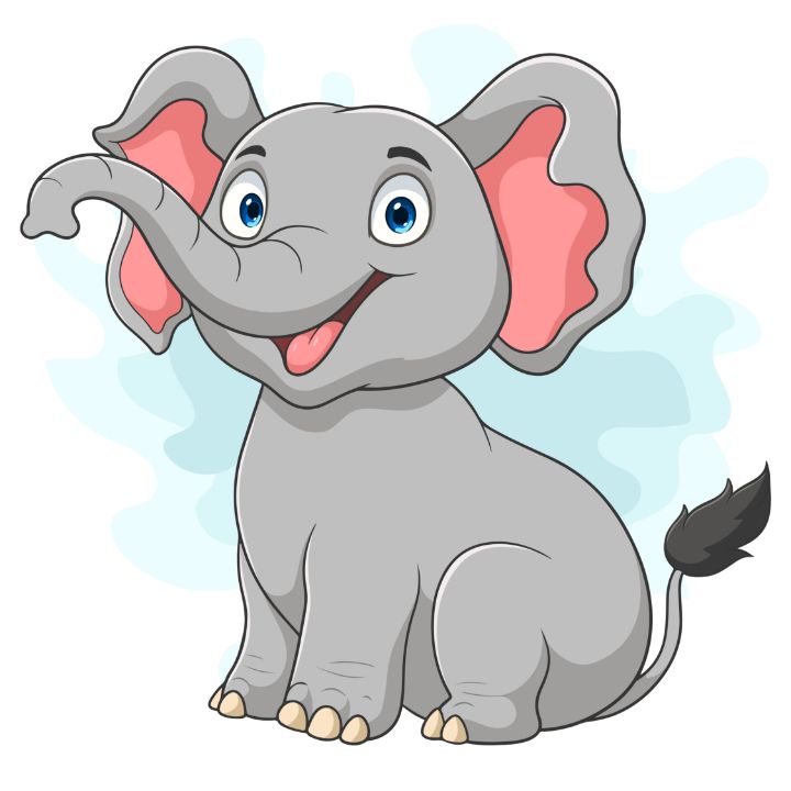 Cartoon cute baby elephant sitting - REYYARTS - Drawings & Illustration ...