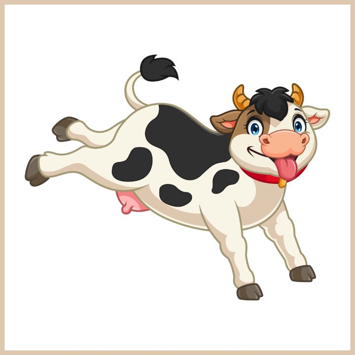 cartoon little cow jumping happily - REYYARTS - Drawings & Illustration ...