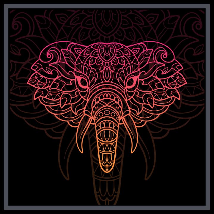 Gradient Elephant head mandala - REYYARTS - Drawings & Illustration ...