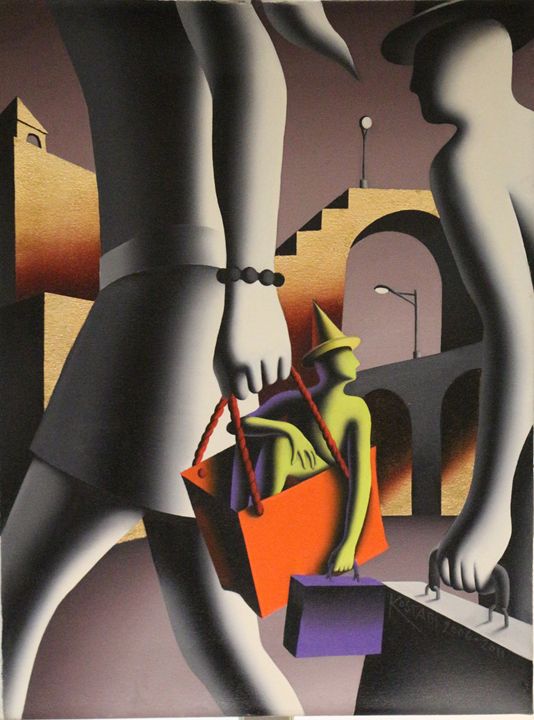 Mark Kostabi Original Painting - Mark Kostabi