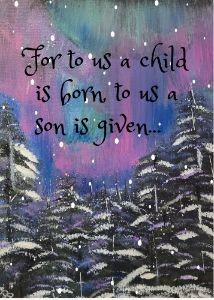 A child is born Christmas poster